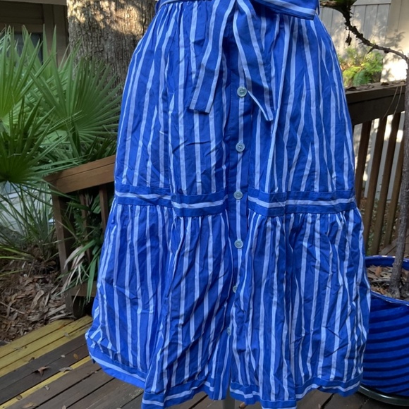 NWT J. Crew blue and white stripe skirt - Picture 5 of 7